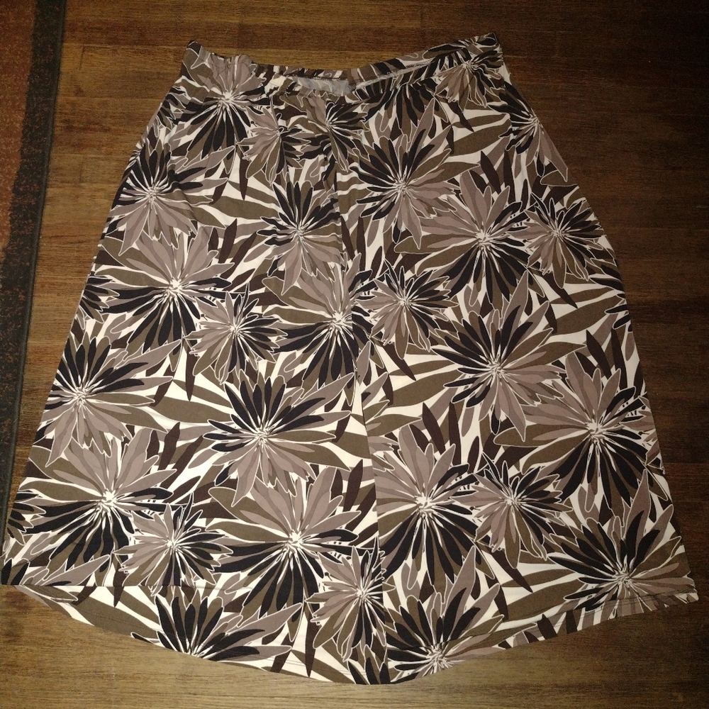 Cato Brown Floral Maxi Skirt 26 28W